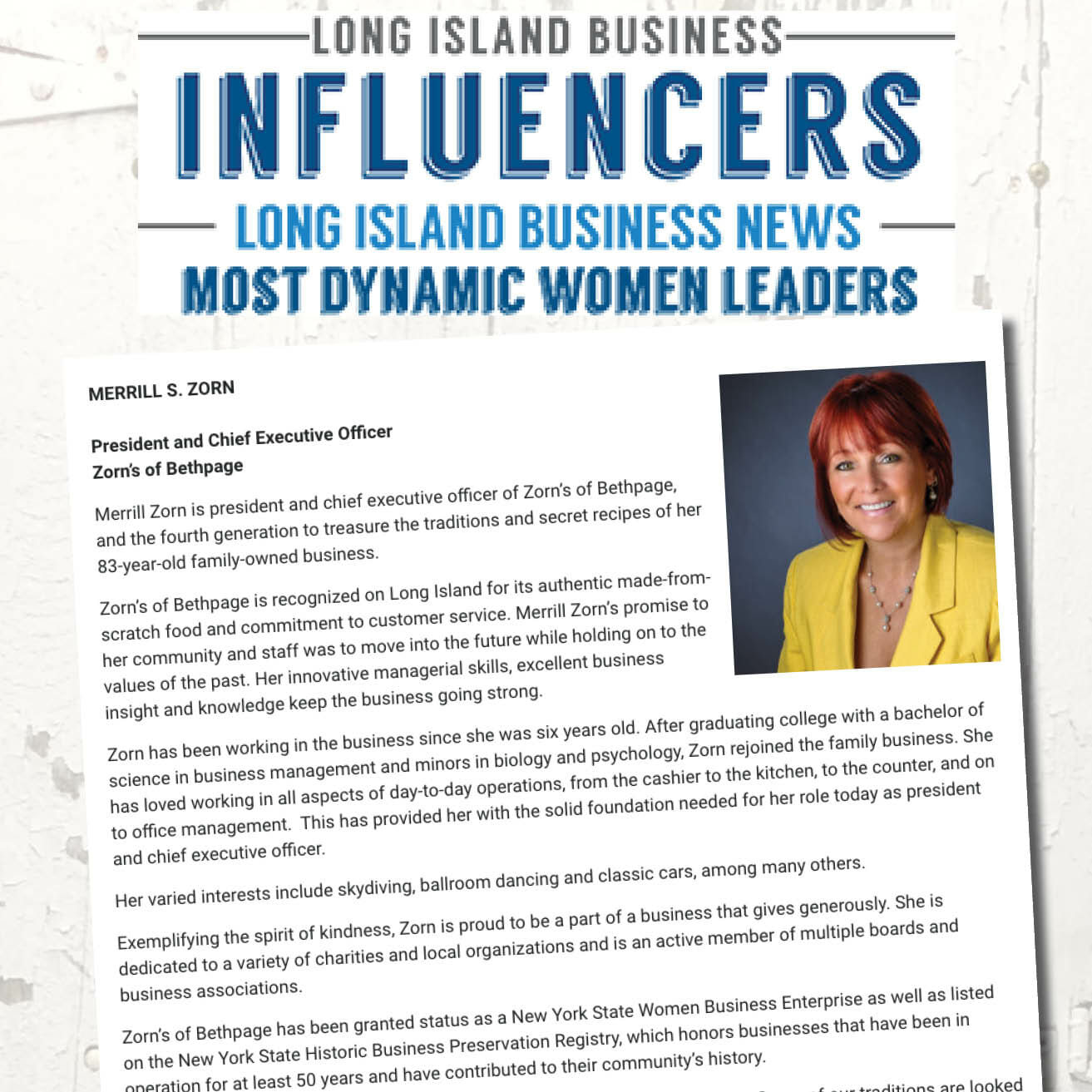 Merrill Zorn Chosen Among LIBN&#8217;s Most Dynamic Woman Leaders
