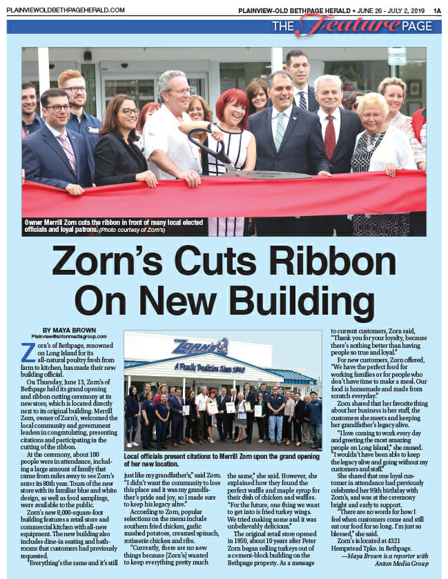 Zorn&#8217;s of Bethpage Cuts Ribbon on New Building