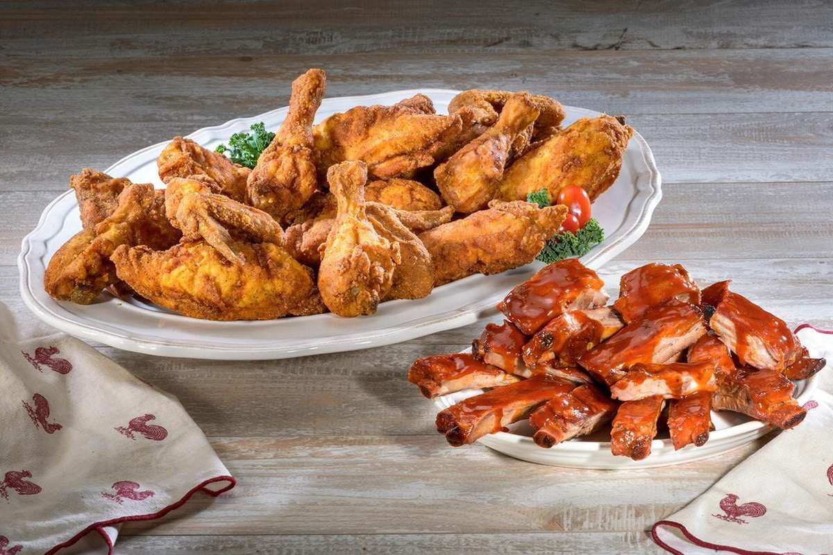Large Chicken & Rib Combo – Skinless Southern Fried